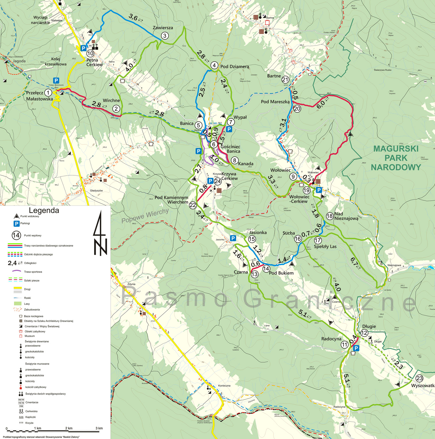 śnieżne trasy beskid niski