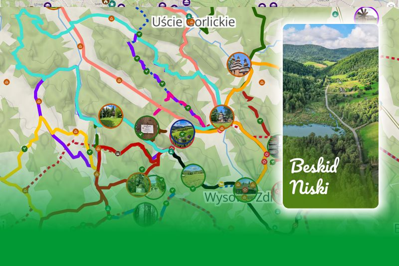 Mapa Beskidu Niskiego